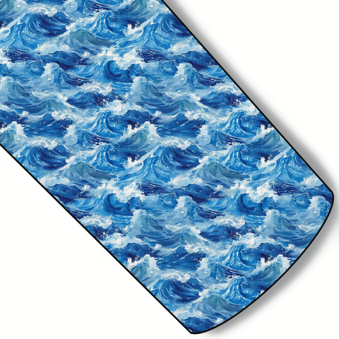 Watercolor Blue Water Custom Faux Leather