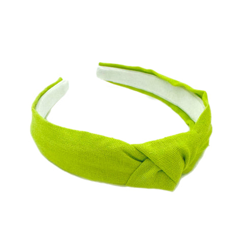 Lime Green Linen Knotted Headband