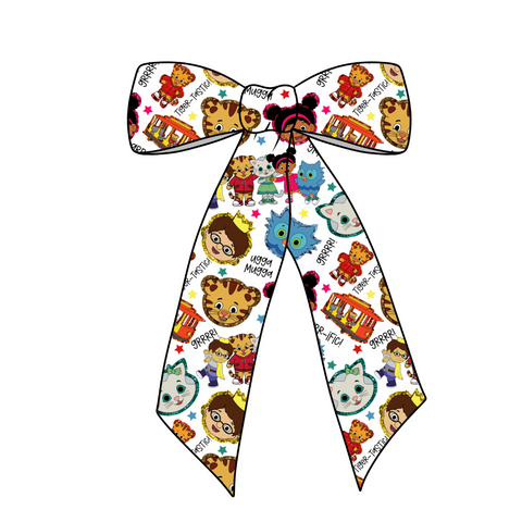 Daniel the Tiger Long Tail Fabric Bow