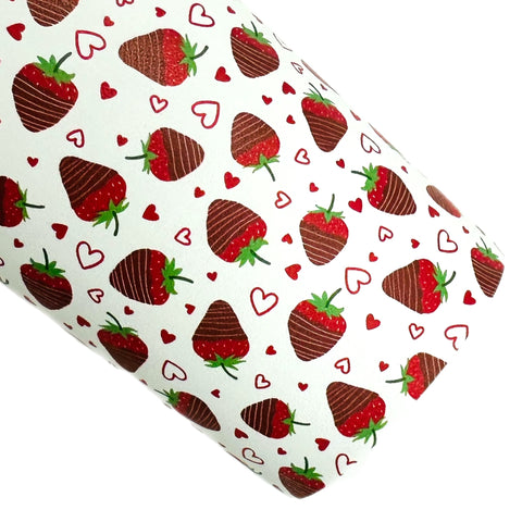 Chocolate Covered Strawberries Custom Faux Leather