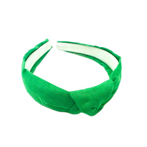 Green Linen Knotted Headband