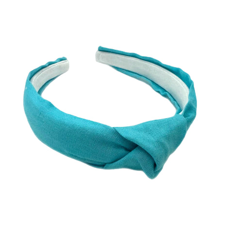 Sky Blue Linen Knotted Headband