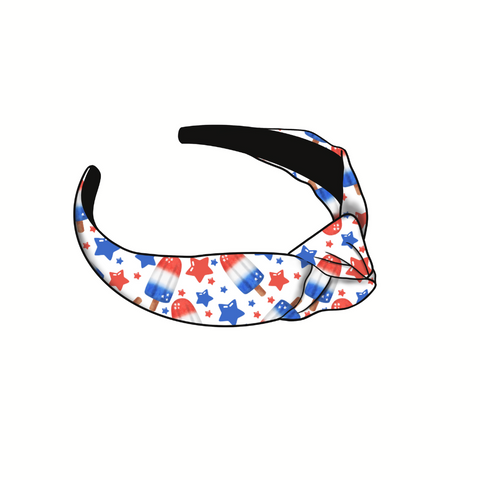Red White and Cool Knotted Headband