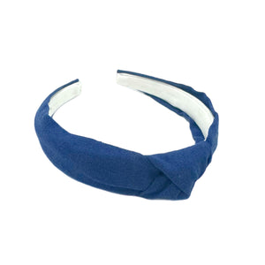 Royal Blue Linen Knotted Headband