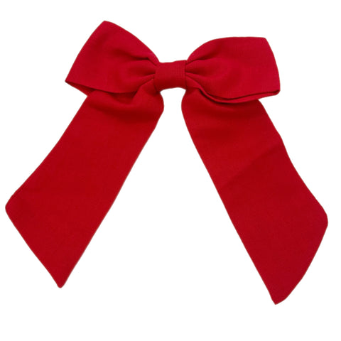 Red Long Tail Linen Bow