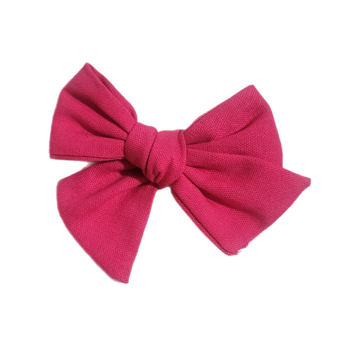 Bright Pink 5" Pre-Tied Fabric Bow