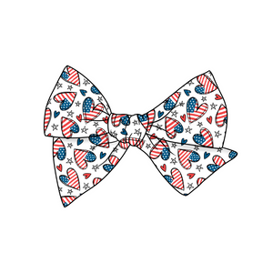 Made in the USA  5" Pre-Tied Fabric Bow