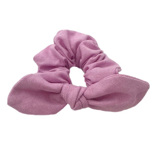 Light Purple Linen Hand Tied  Knotted Bow Scrunchie