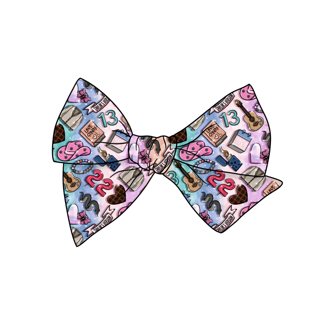 Ombre Eras 5" PreTied Fabric Bow Marmalade Skies