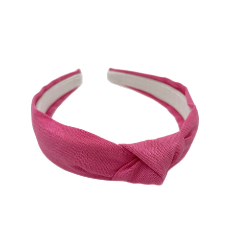 Bubblegum Pink Linen Knotted Headband