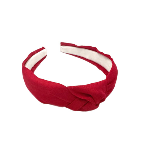 Red Linen Knotted Headband