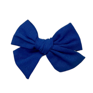Royal Blue Linen 5" Pre-Tied Fabric Bow