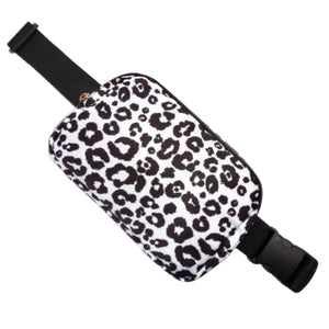 Black & White Cheetah Belt Bag