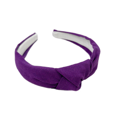Purple Linen Knotted Headband