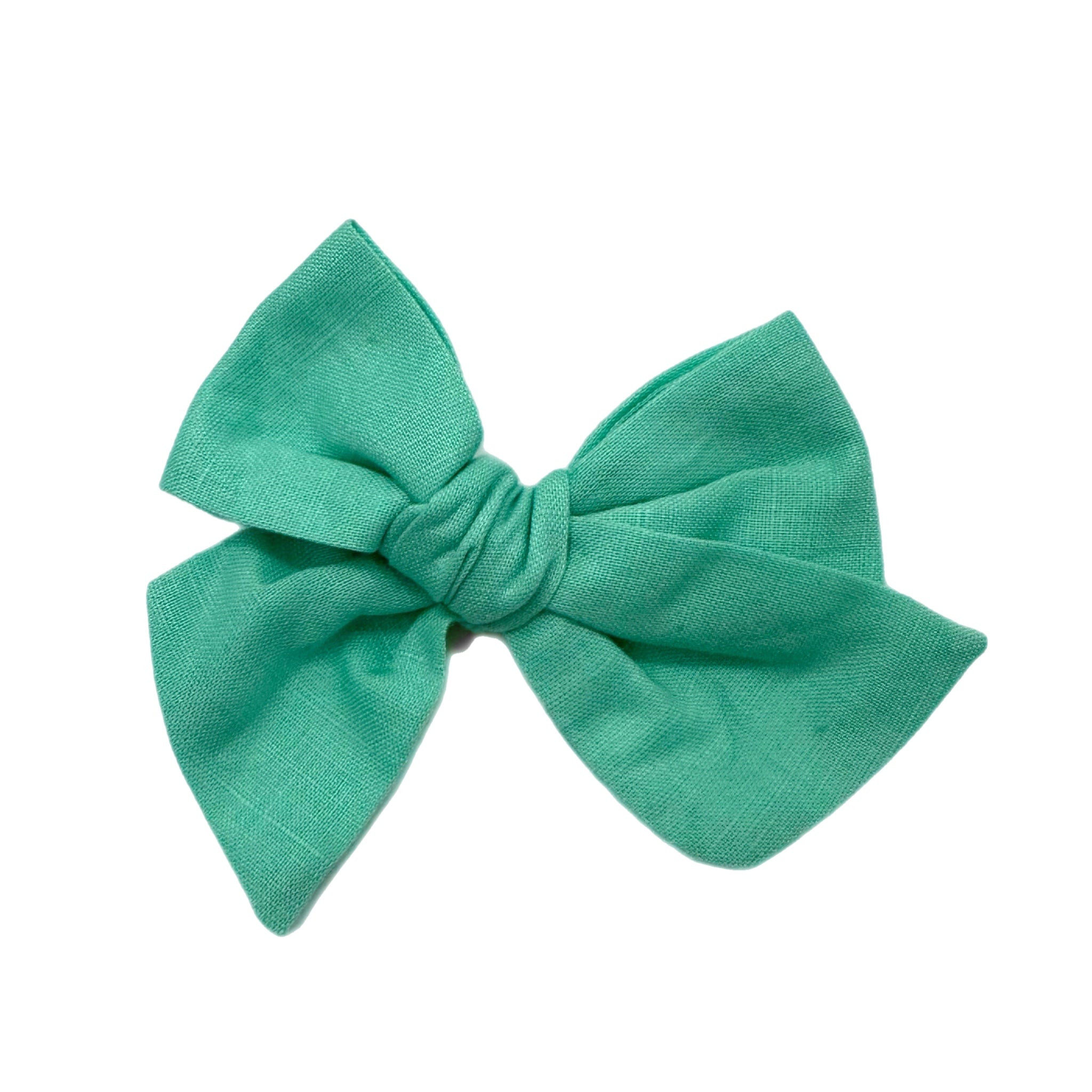 Mint Linen 5" Pre-Tied Fabric Bow