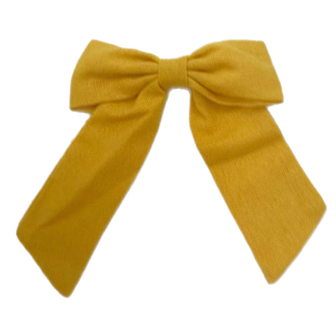 Yellow Long Tail Linen Bow