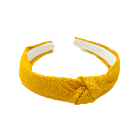 Yellow Linen Knotted Headband