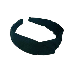 Black Linen Knotted Headband