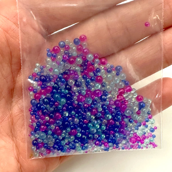 Blue Raspberry Glass Bubbles Beads