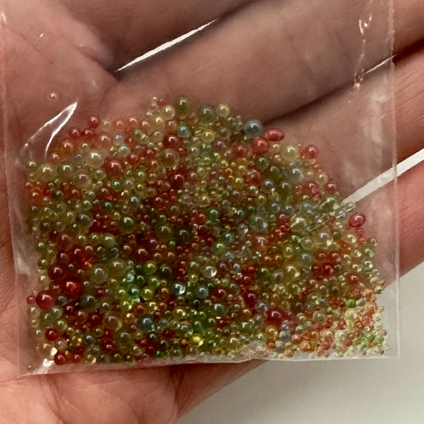 Amber Mist Glass Bubbles Beads