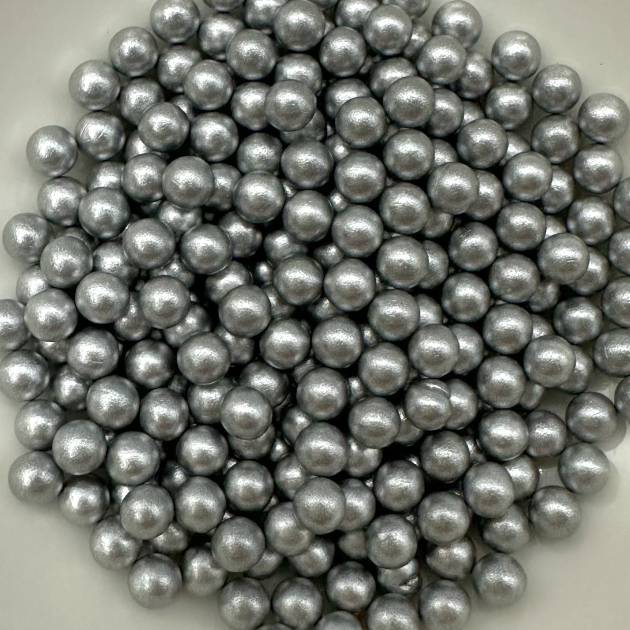 Silver Pearlescent Beads