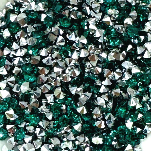 Emerald & Silver Metallic Bottom Diamonds