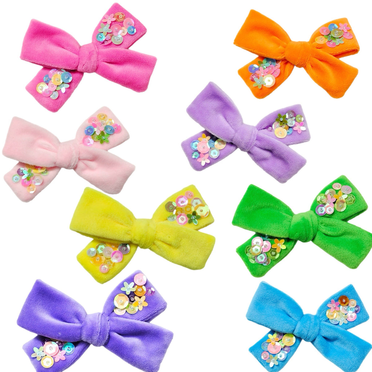 Light Purple Velvet Sequin Bow (2 sides) Marmalade Skies