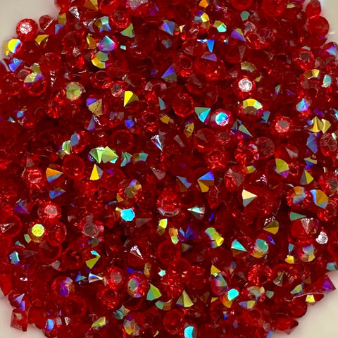 Ruby Red AB Diamond Gems 3mm
