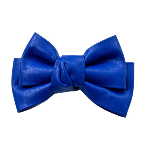 Royal Blue Faux Leather  5" Pre-Tied Bow