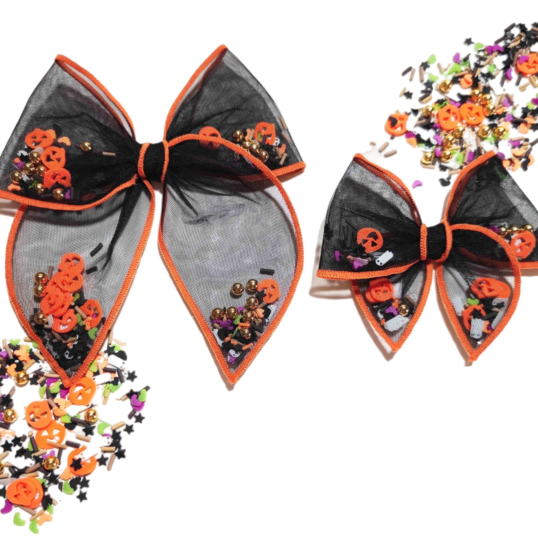 Halloween Party Serged Edge Shaker Bow