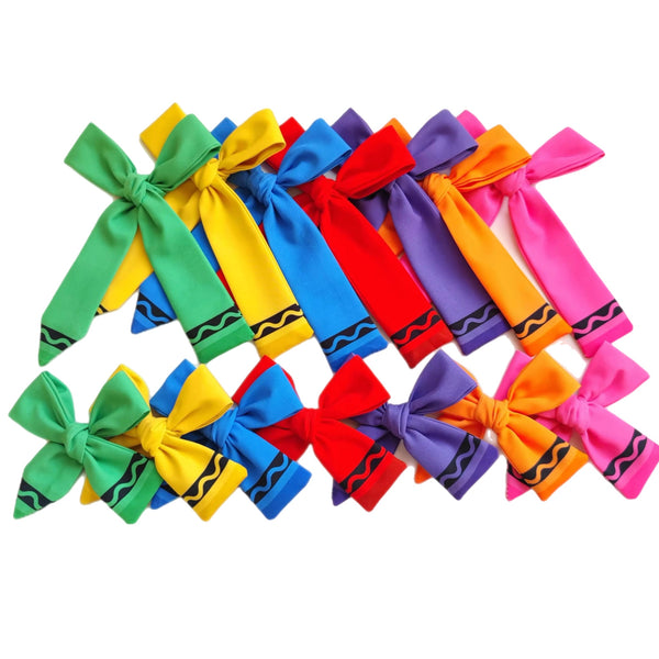 Red Crayon Fabric Bow