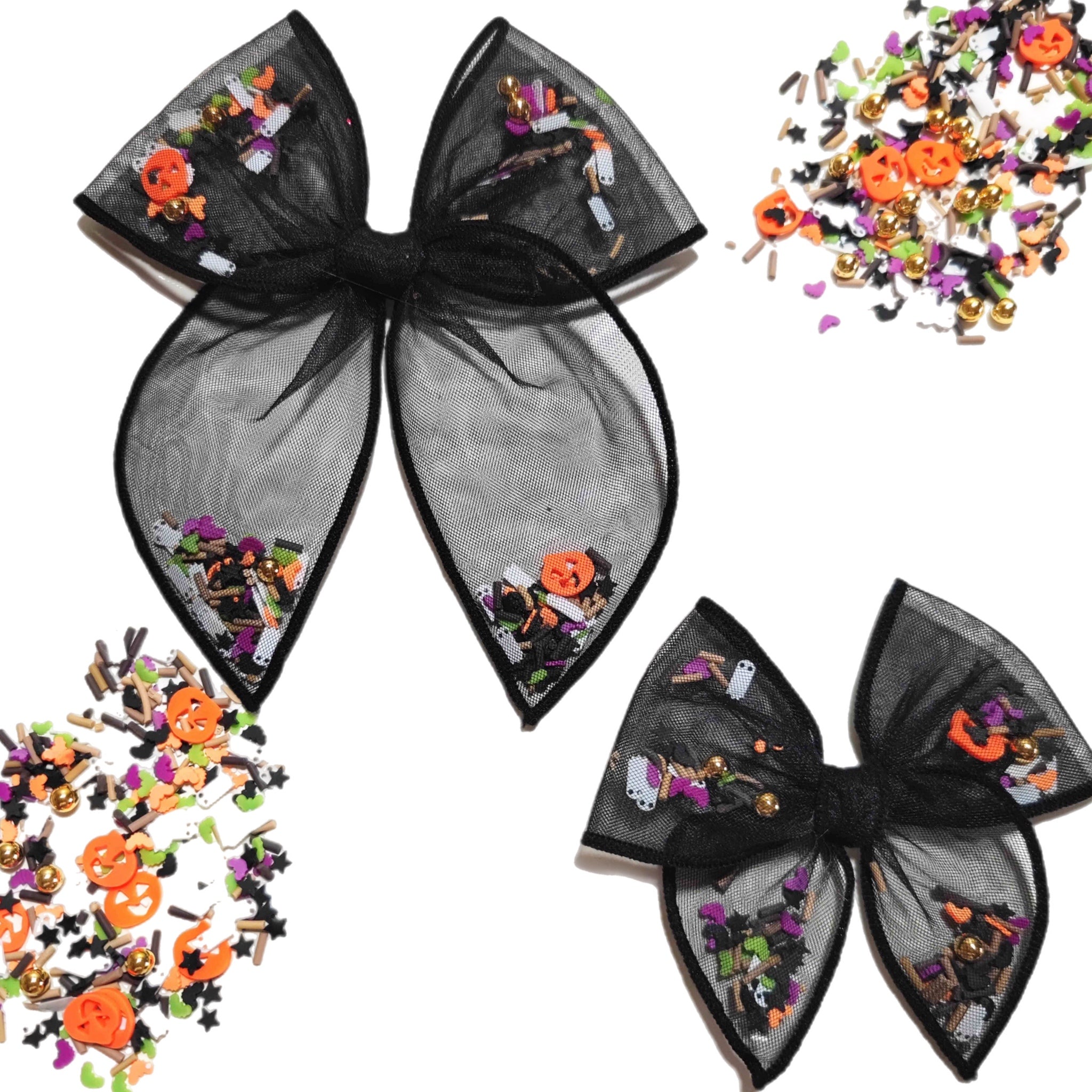 Trick or Treat Fun Serged Edge Shaker Bow