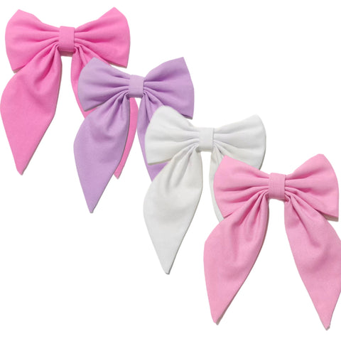 Pastel LINEN Coquette Pre-Tied Fabric Bow