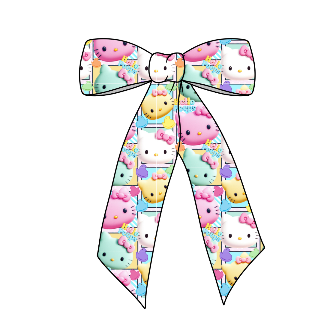 (Pre-Order) Hello Kitty Peeps Long Tail Fabric Bow