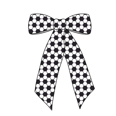 Soccer Ball Long Tail Fabric Bow