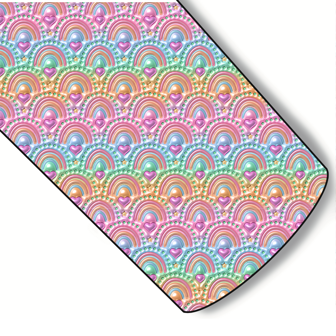 Rainbows 3D Custom Glossy Faux Leather