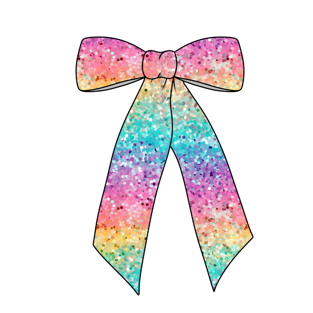 Watercolor Dreams Long Tail Fabric Bow