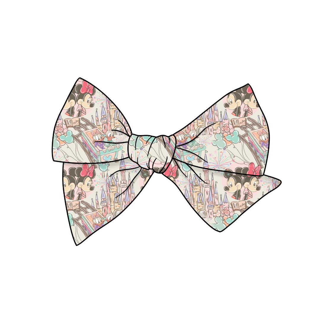 (Pre-Order) Magic in the Park  5" Pre-Tied Fabric Bow