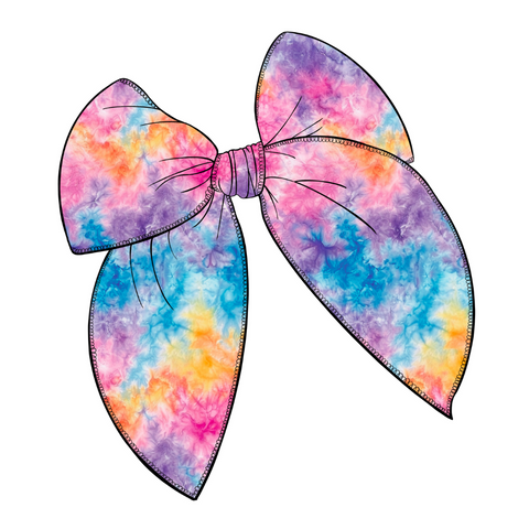 Bomb Tie Dye Large Serged Edge Pre-Tied Fabric Bow