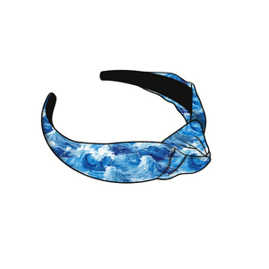 Watercolor Blue Water Knotted Headband