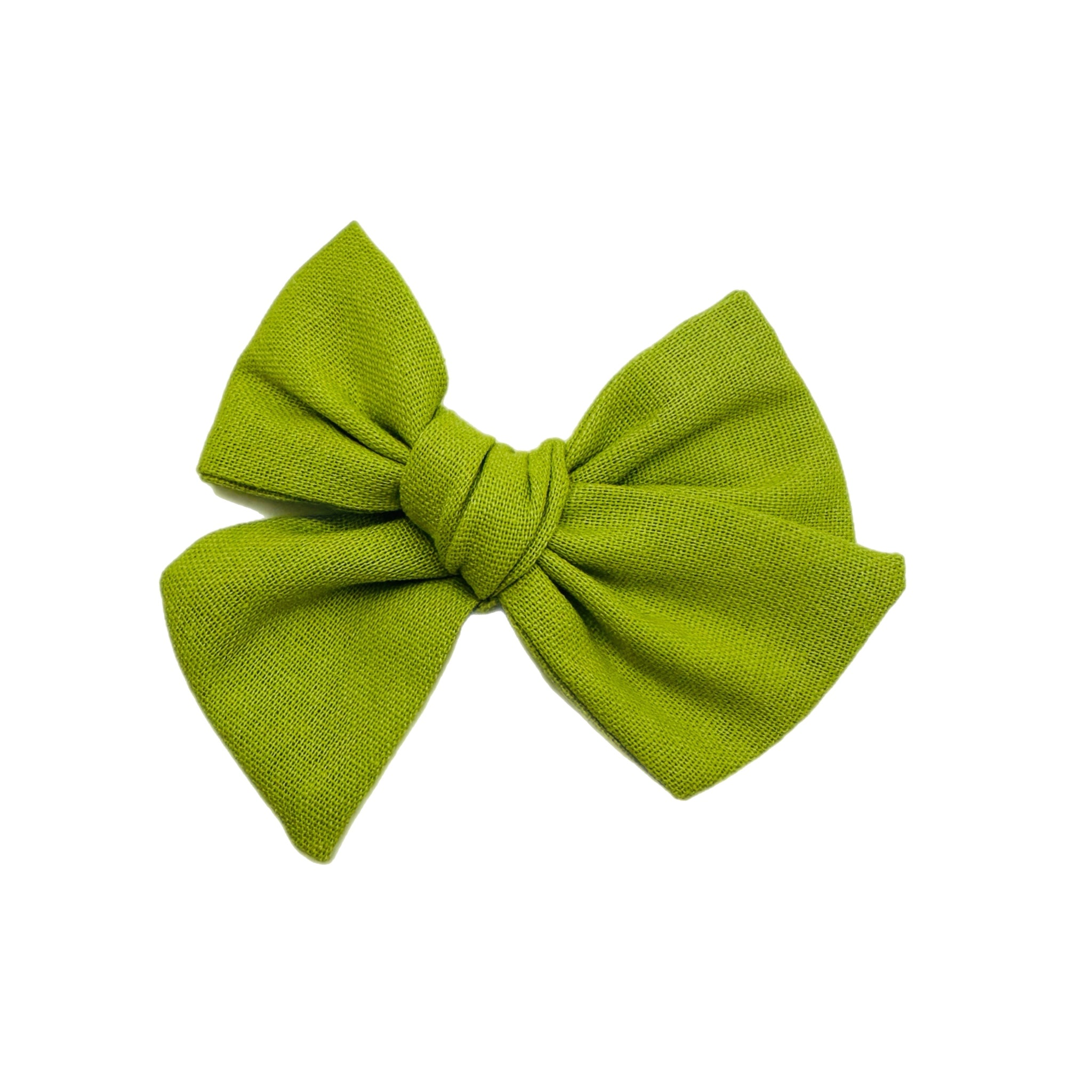 Avacado Green Linen 5" Pre-Tied Fabric Bow