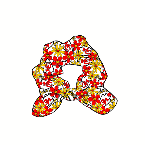 Kansas City Chiefs Hand Tied  Knotted Bow Scrunchie
