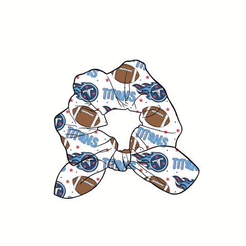 Titans Hand Tied  Knotted Bow Scrunchie