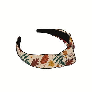 Plaid Leaves Knotted Headband