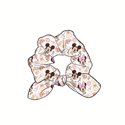 Magical Hoppy Moments Hand Tied  Knotted Bow Scrunchie