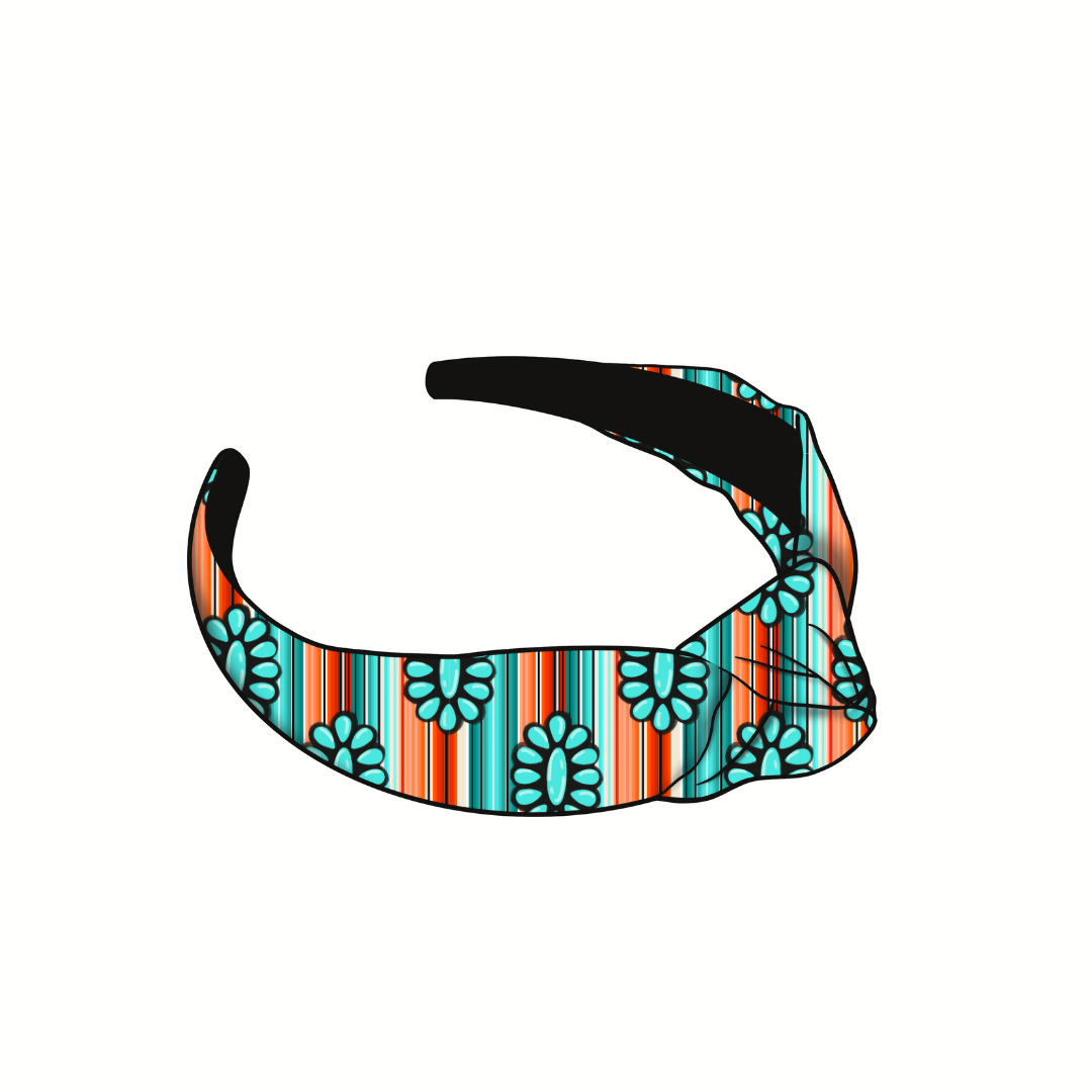 Turquoise & Serape Knotted Headband