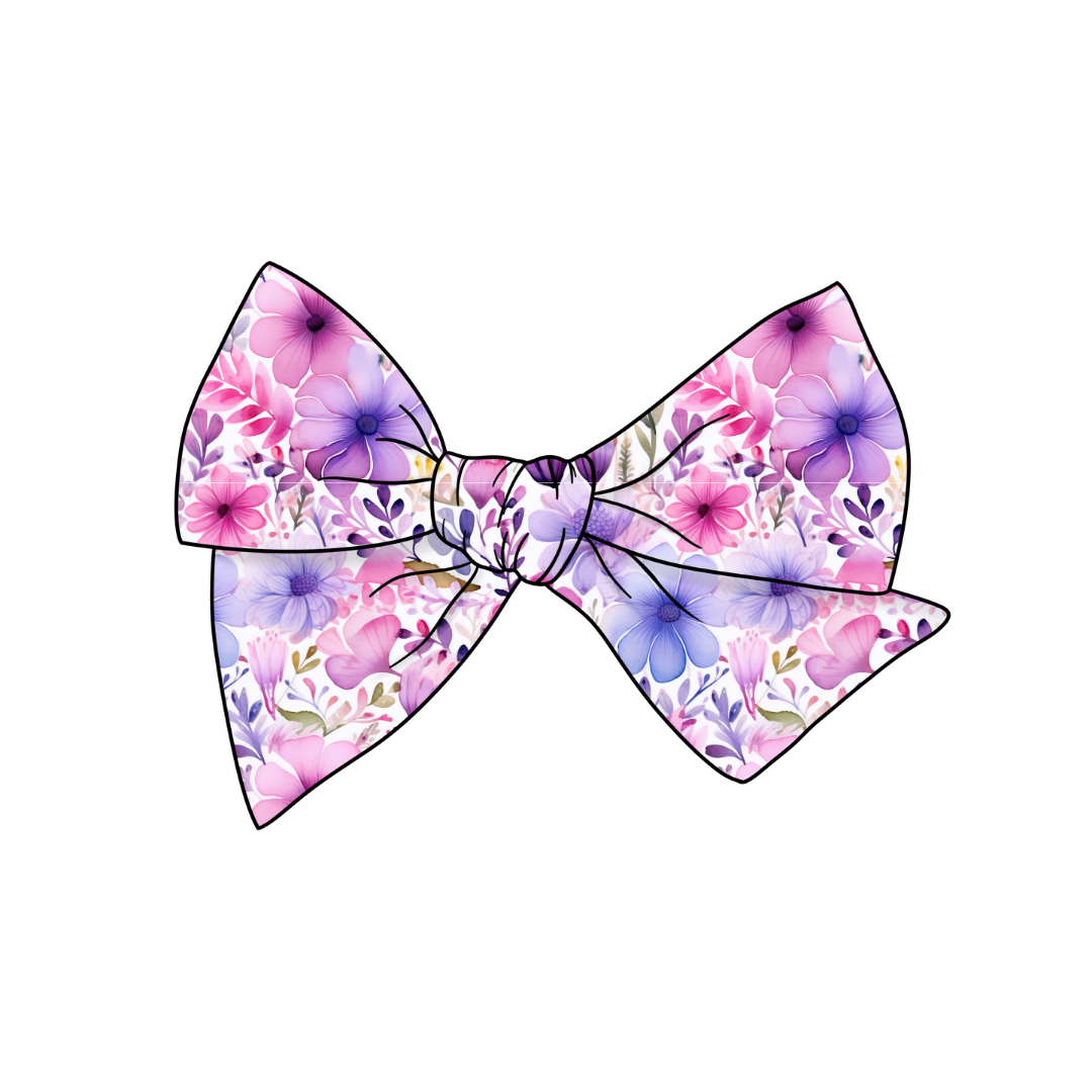 (Pre-Order) Lovely Floral 5" Pre-Tied Fabric Bow