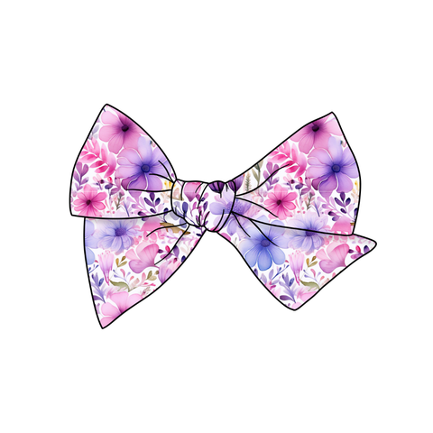 (Pre-Order) Lovely Floral 5" Pre-Tied Fabric Bow