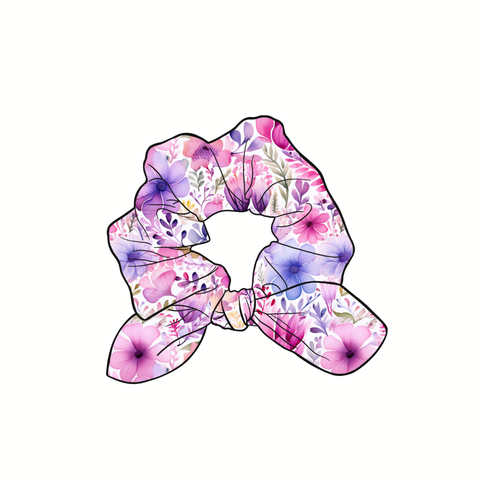 (Pre-Order) Lovely Floral Hand Tied  Knotted Bow Scrunchie