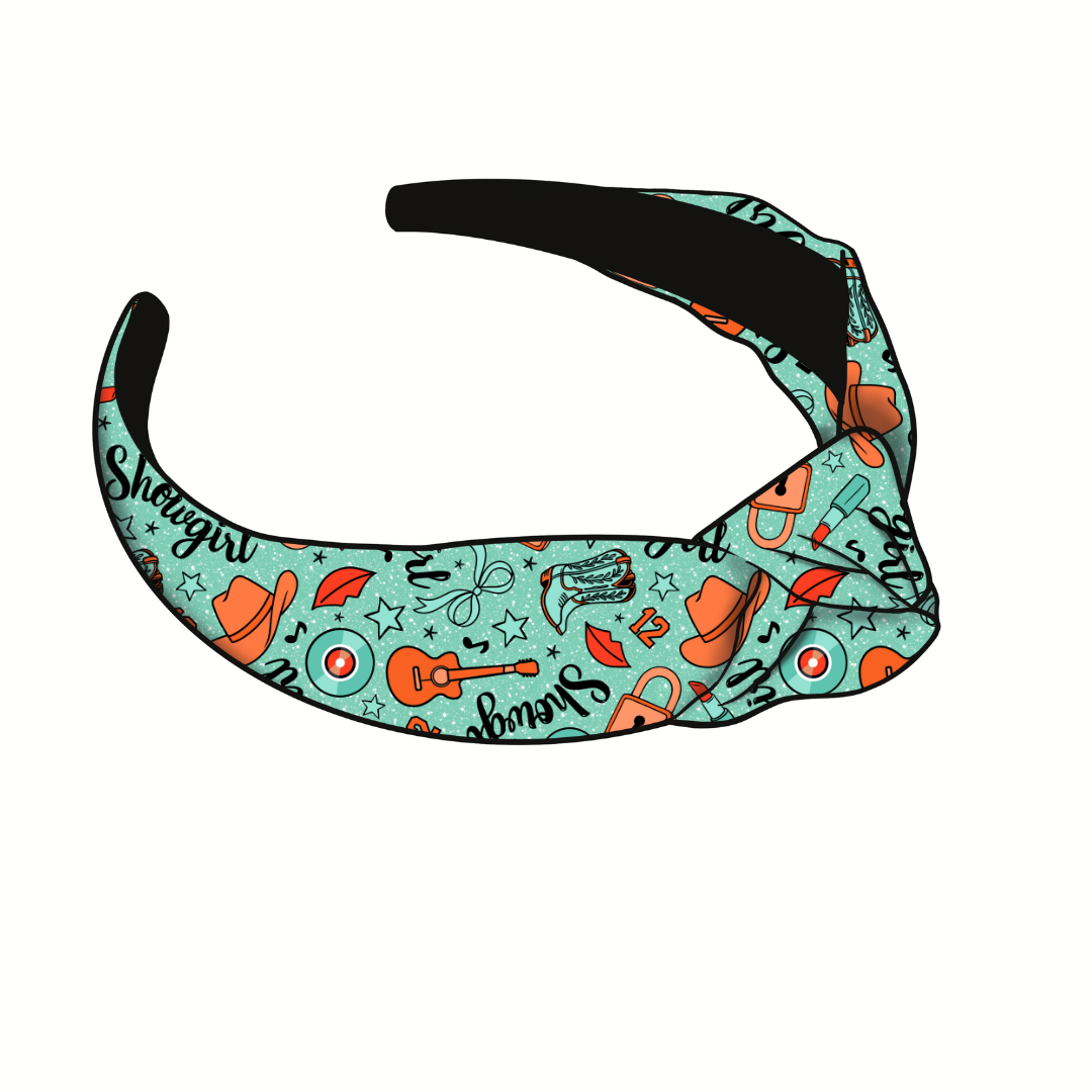 Mint Showgirl Knotted Headband